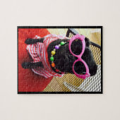 Miss Harley Black Pug Puzzle Legpuzzel (Horizontaal)