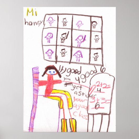 Miss Honey Teaching her Class Wiskunde Poster (Voorkant)