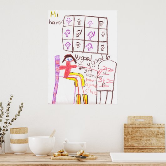 Miss Honey Teaching her Class Wiskunde Poster (Keuken)