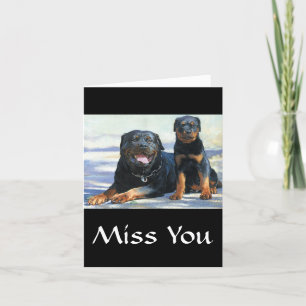 Miss jij Rottweiler Mam & Puppy Dog Wenskaart Kaart