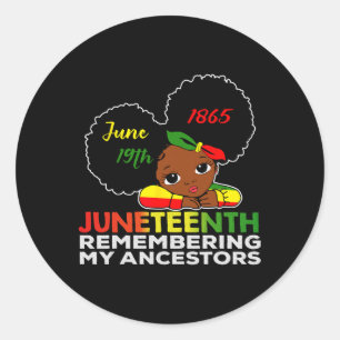 Miss Juneteenth Herinnering aan mijn voorouders zw Ronde Sticker