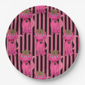 Miss Kat Roze Glitter, Stripes 4AO-PAPER BORDEN Papieren Bordje (Voorkant)