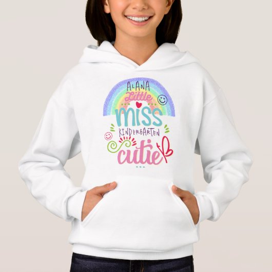 Miss Kindergarten Rainbow Pastel Nom personnalisé  (Devant)