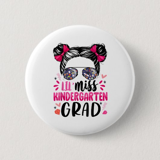 Miss Kleuterschool Afstudeerder Afstuderen Afgestu Ronde Button 5,7 Cm (Voorkant)