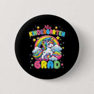 Miss Kleuterschool Afstudeerder Eenhoorn Laatste D Ronde Button 5,7 Cm