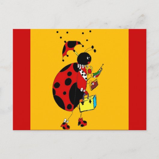 Miss Ladybug Briefkaart (Voorkant)