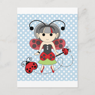 Miss Ladybug Fairy Princess en Bug Wand Briefkaart