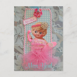 Miss. Laten we Chat! Briefkaart