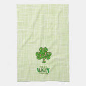 Miss Lucky Charm Shamrock St. Patrick's Day Theedoek (Verticaal)