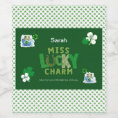 Miss Lucky Charm St. Patrick's Day Wijn Etiket (Enkel label)