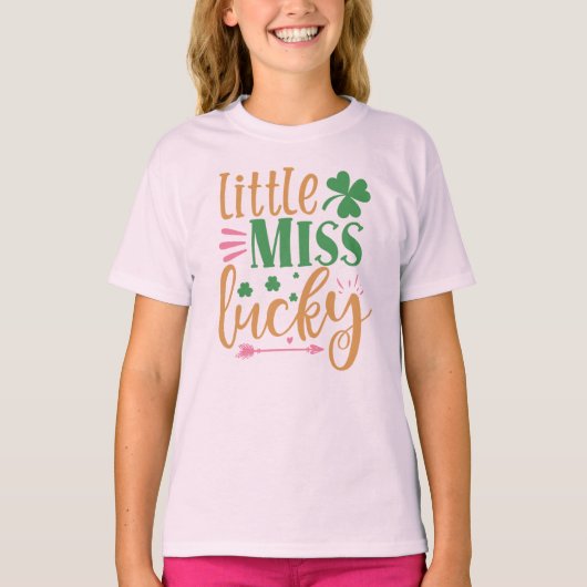 Miss Lucky St Patrick T-Shirt voor kinderen (Voorkant)