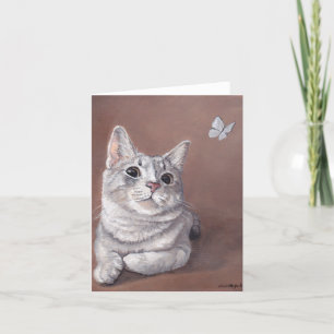 Miss Maggie Kitty Cat Art Note Card Kaart