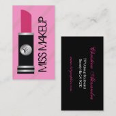 Miss Makeup Roze - Roze Stipes Visitekaartje (Voorkant / Achterkant)