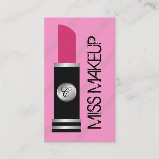 Miss Makeup Roze - Roze Stipes Visitekaartje (Voorkant)