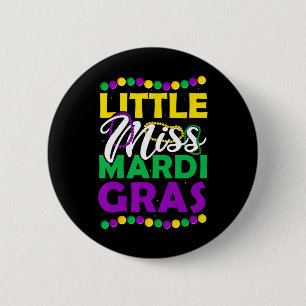 Miss Mardi Gras Kinder Carnavalskleding Ronde Button 5,7 Cm