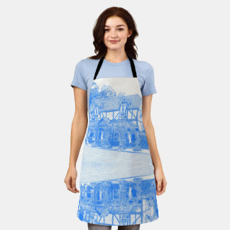 'Miss Marple's Tea Room' - Schort (blauw)