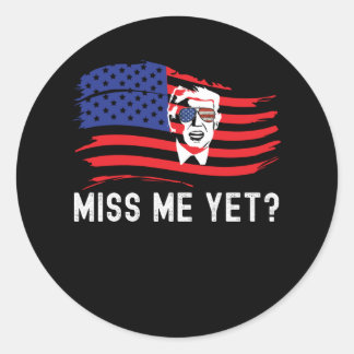 Miss Me Toch Grappig Donald Trump Amerikaanse vlag Ronde Sticker