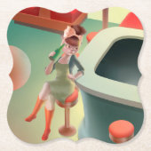 Miss Meow - Late Night Bar Series Kartonnen Onderzetters (Voorkant)