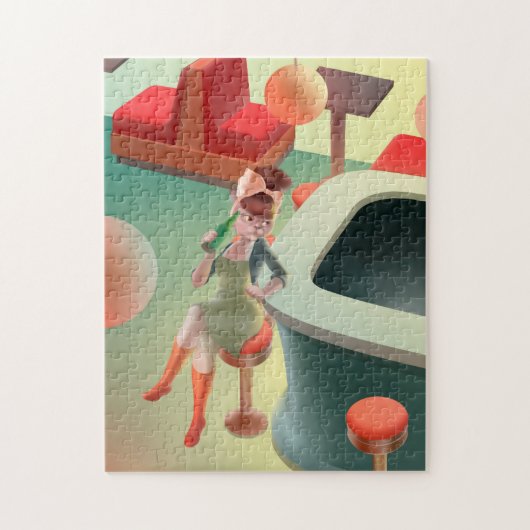 Miss Meow - Late Night Bar Series Legpuzzel (Verticaal)