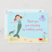 Miss Mermaid Party Dank u Briefkaart (Voorkant / Achterkant)