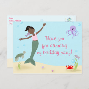 Miss Mermaid Party Hartelijk dank Briefkaart