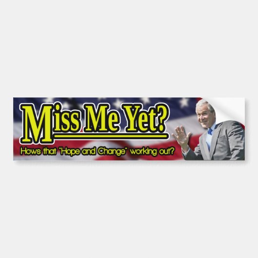 Miss mij toch? bumpersticker (Voorkant)
