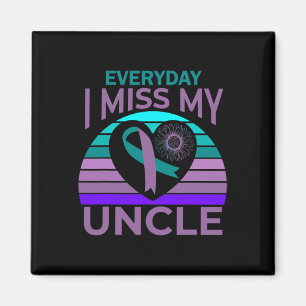 Miss Mijn Oom Hart Zonnebloem Suicide Awareness NL Magneet