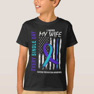 Miss mijn vrouw zelfmoord bewustzijnspreventie Ame T-shirt