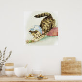 "Miss Moppet Chases a Mouse" by Beatrix Potter Poster (Keuken)