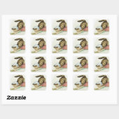 "Miss Moppet Chases a Mouse" by Beatrix Potter Vierkante Sticker (Vel)