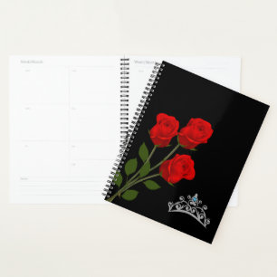 Miss Mrs America USA Crown & Red Roses Planner