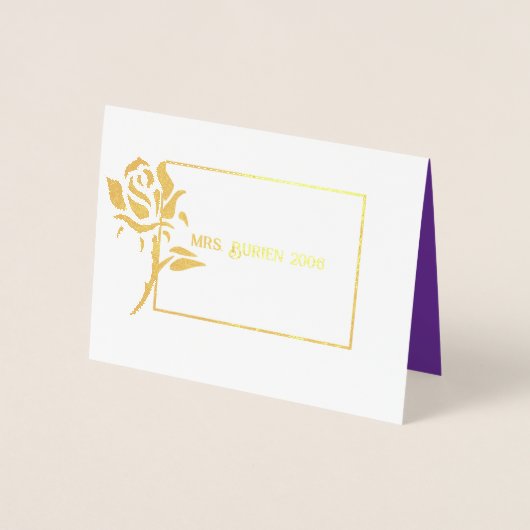 Miss Mrs Pageant Roos Folie Custom Dank u Folie Kaarten (Voorkant)