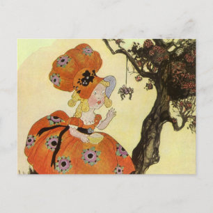 Miss Muffet en Spider,  Moeder Goose Briefkaart