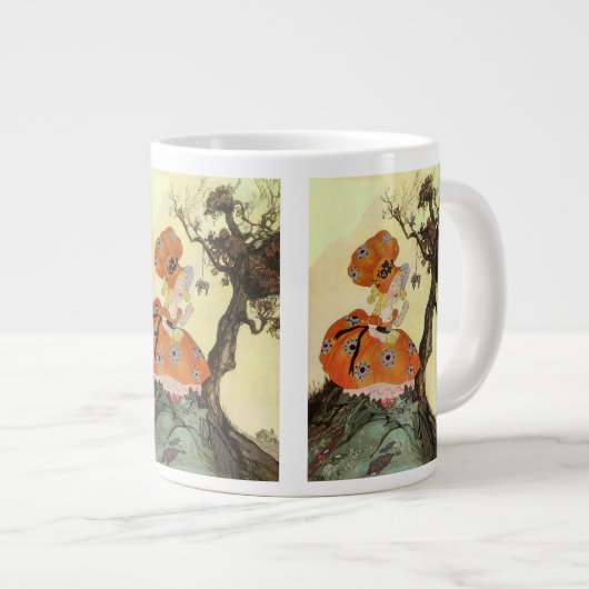 Miss Muffet en Spider,  Moeder Goose Extra Grote Mok (Voorkant rechts)