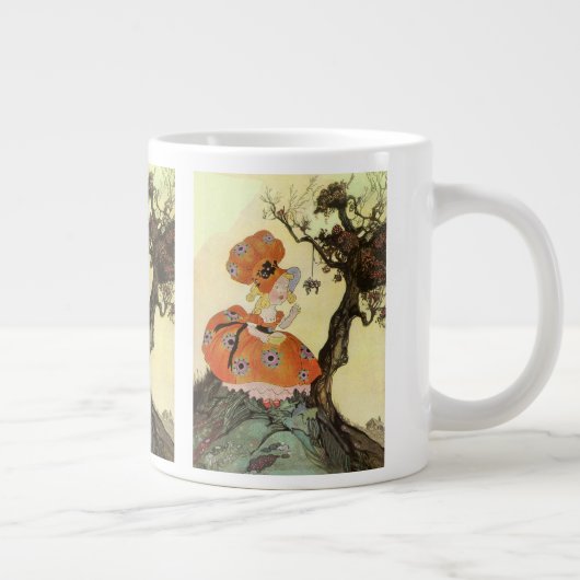 Miss Muffet en Spider,  Moeder Goose Extra Grote Mok (Rechts)