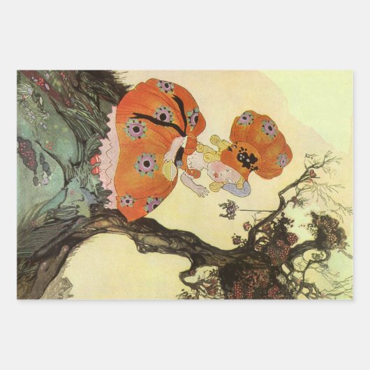 Miss Muffet en Spider, Moeder Goose Inpakpapier Vel (Voorkant 2)