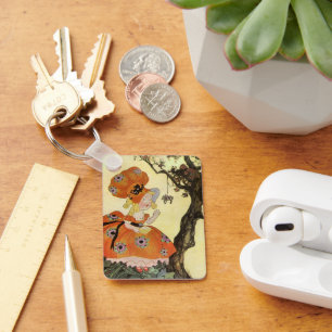 Miss Muffet en Spider,  Moeder Goose Sleutelhanger