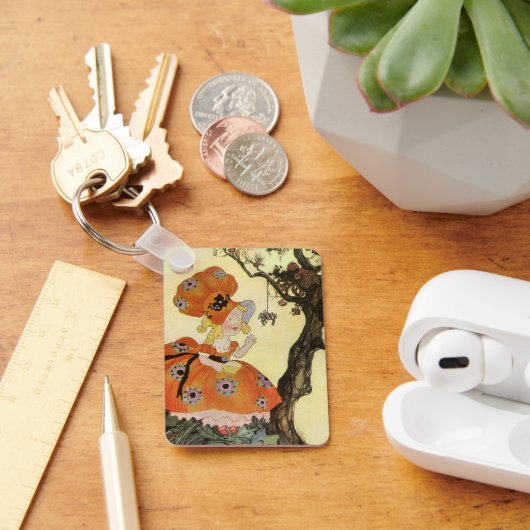 Miss Muffet en Spider,  Moeder Goose Sleutelhanger (Bureau)