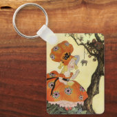 Miss Muffet en Spider,  Moeder Goose Sleutelhanger (Voorkant)