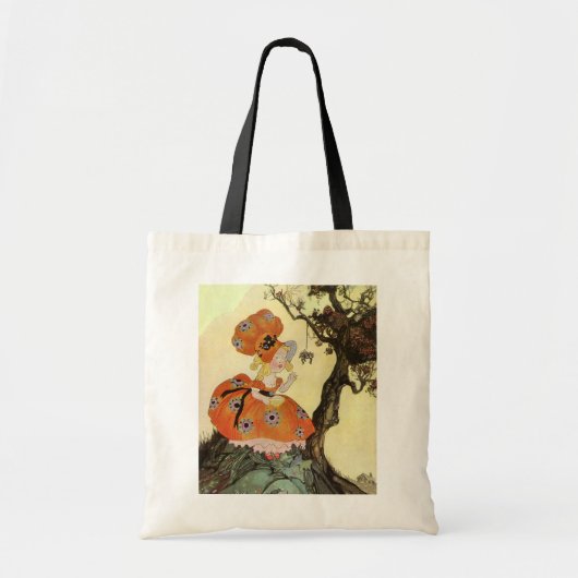 Miss Muffet en Spider, Moeder Goose Tote Bag (Voorkant)