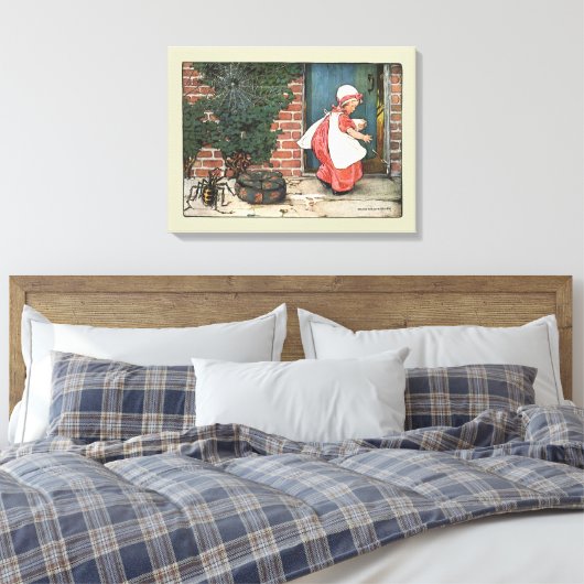 Miss Muffet Spider Nursery Rhyme Canvas Afdruk (Insitu (Slaapkamer))