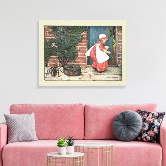  Miss Muffet Spider Nursery Rhyme Canvas Afdruk (Insitu (Woonkamer))