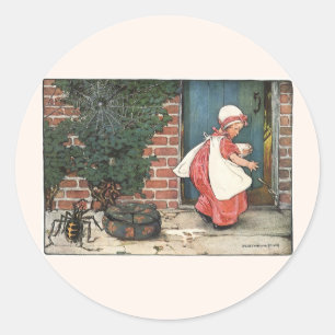  Miss Muffet Spider Nursery Rhyme Ronde Sticker