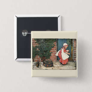 Miss Muffet Spider Nursery Rhyme Vierkante Button 5,1 Cm