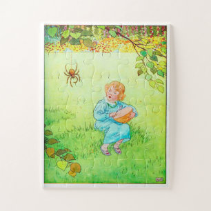 Miss Muffet zat op een tuffet Legpuzzel