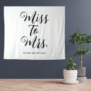 Miss naar Mrs Banner Modern Boho Bachelorette Wandkleed