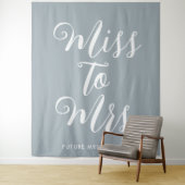 Miss naar Mrs Banner Modern Bruiloft Feest Achterg Wandkleed (In situ)