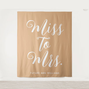 Miss naar Mrs Banner Modern Bruiloftsfeest Prop Wandkleed
