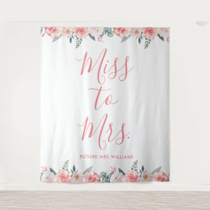 Miss naar Mrs Banner Roze Bruiloft Prop Wandkleed