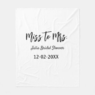 Miss naar Mrs bruidsfeest stijlvol eenvoudig naam  Fleece Deken